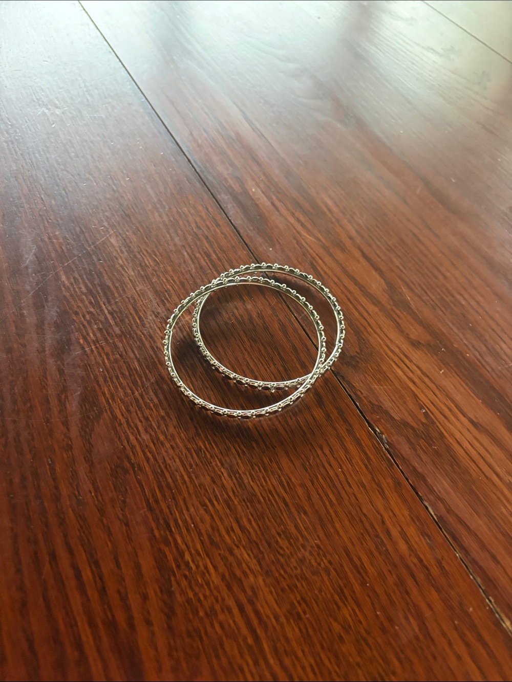 Silver Textured Hoop Bangles - Women Jewelry